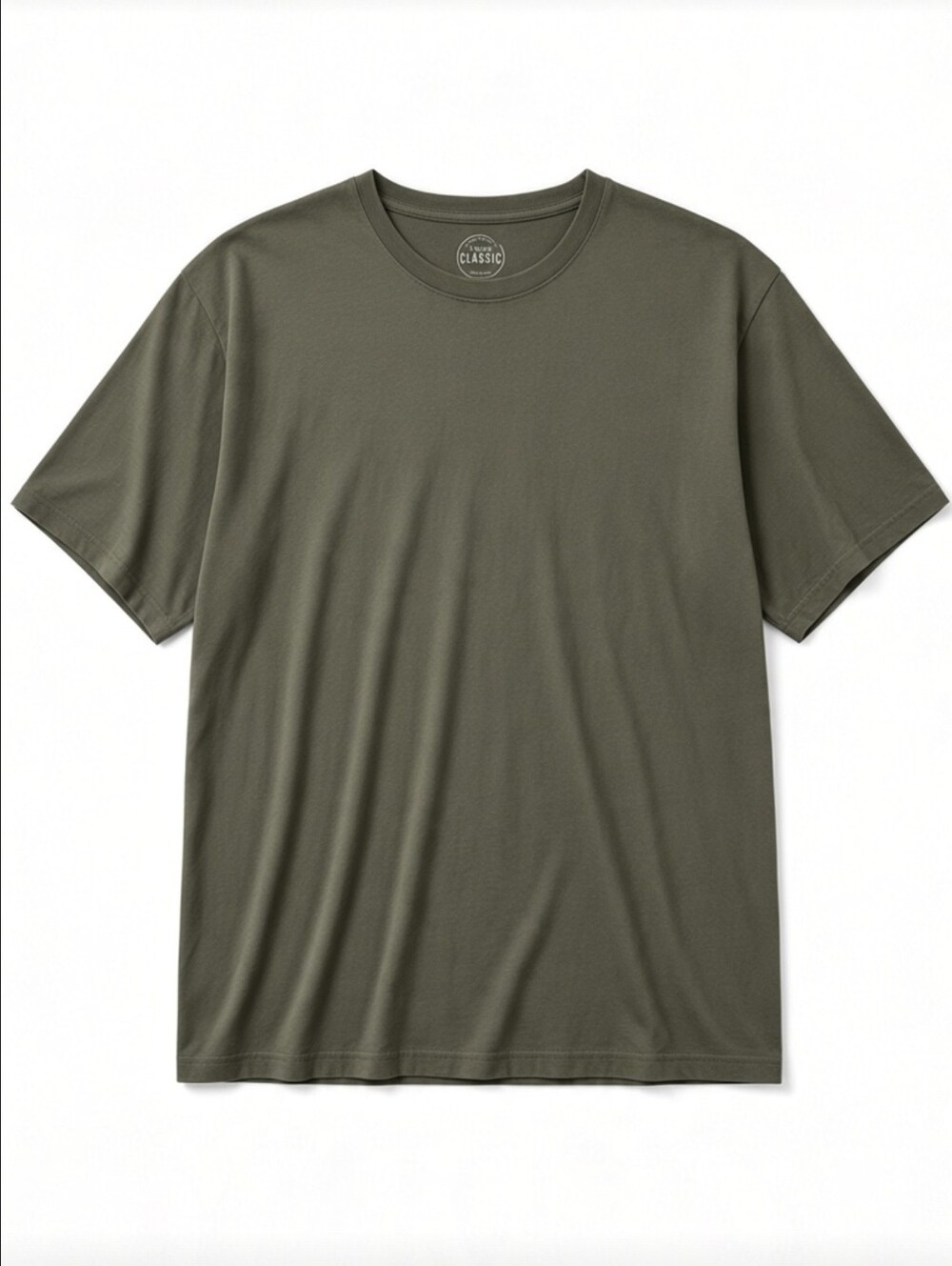 True Classic Men's XL Olive Green Crewneck Short Sleeve T-Shirt Basic Tee